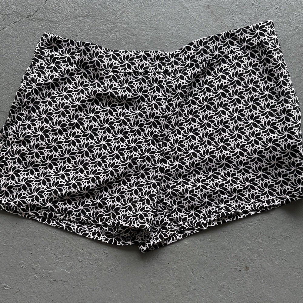 Diane Von Furstenberg Black and White High Waist Shorts